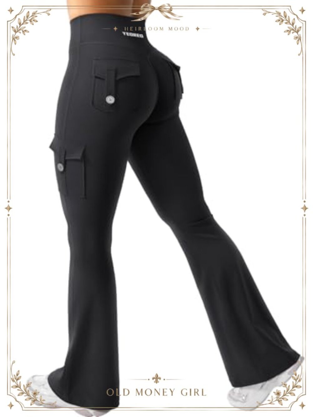 YEOREO Womens Flare Leggings High Rise Bootcut Workout Yoga Pants with Pockets